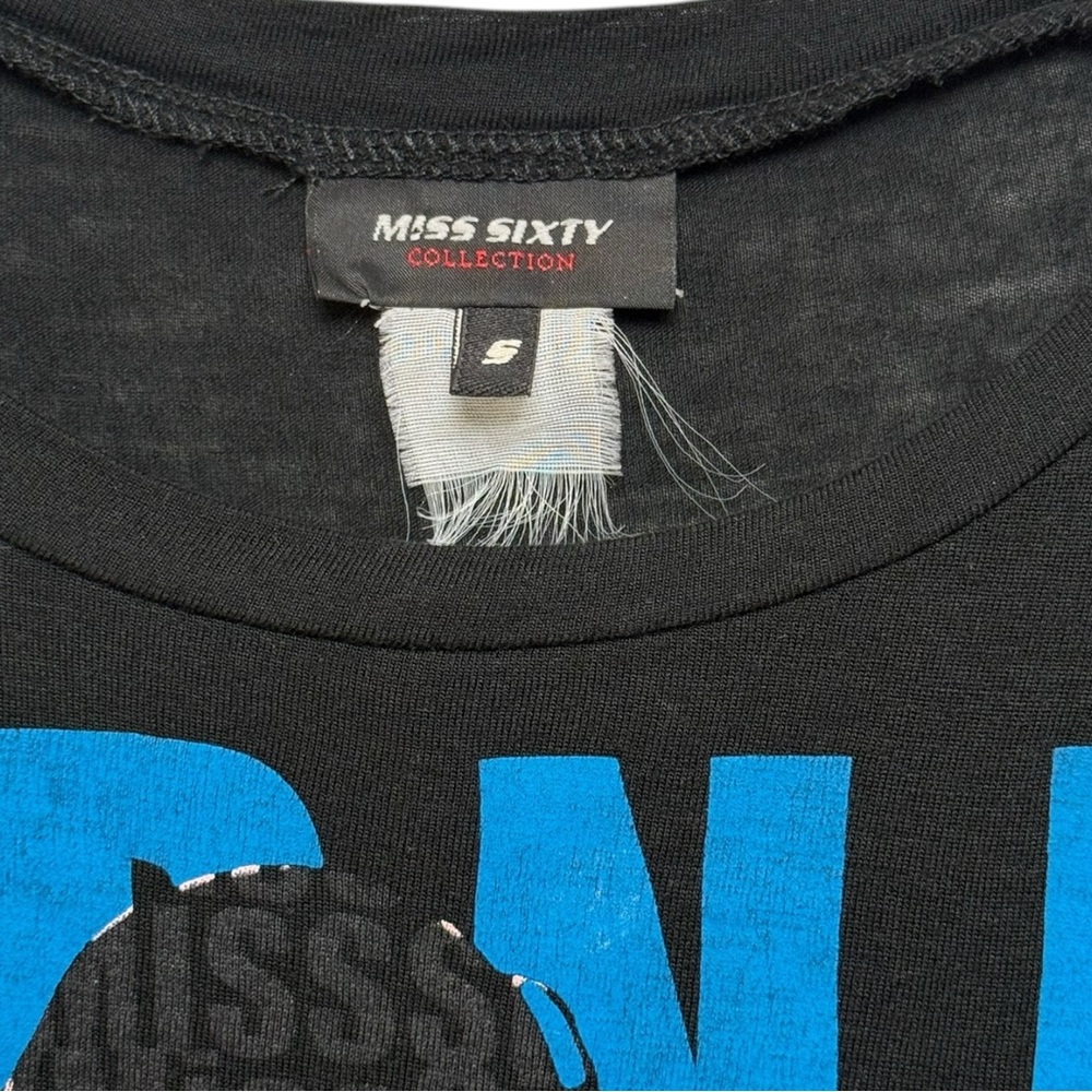 SOLD Vintage MISS SIXTY Turn Me On Y2K Shirt Size Small Guitar Rocker Girl - Picture 4 of 6